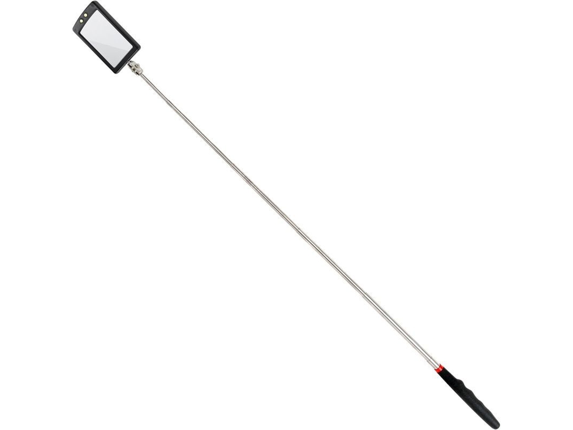 Espejo Telescópico Led Ultrafino Con Batería Incluida, Extensible Hasta 88 Cm, Lente Transparente Y Mango Antideslizante.