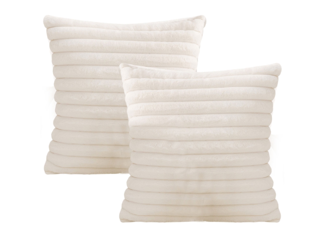 Funda De Almohada De Felpa Polar De Doble Cara, A Rayas