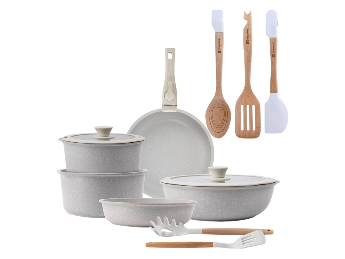 Batería De Cocina,ø18ø20ø26 Cm, De Aluminio Fundido Click&cook  San Ignacio (10 Piezas) Con 3 Utensilios