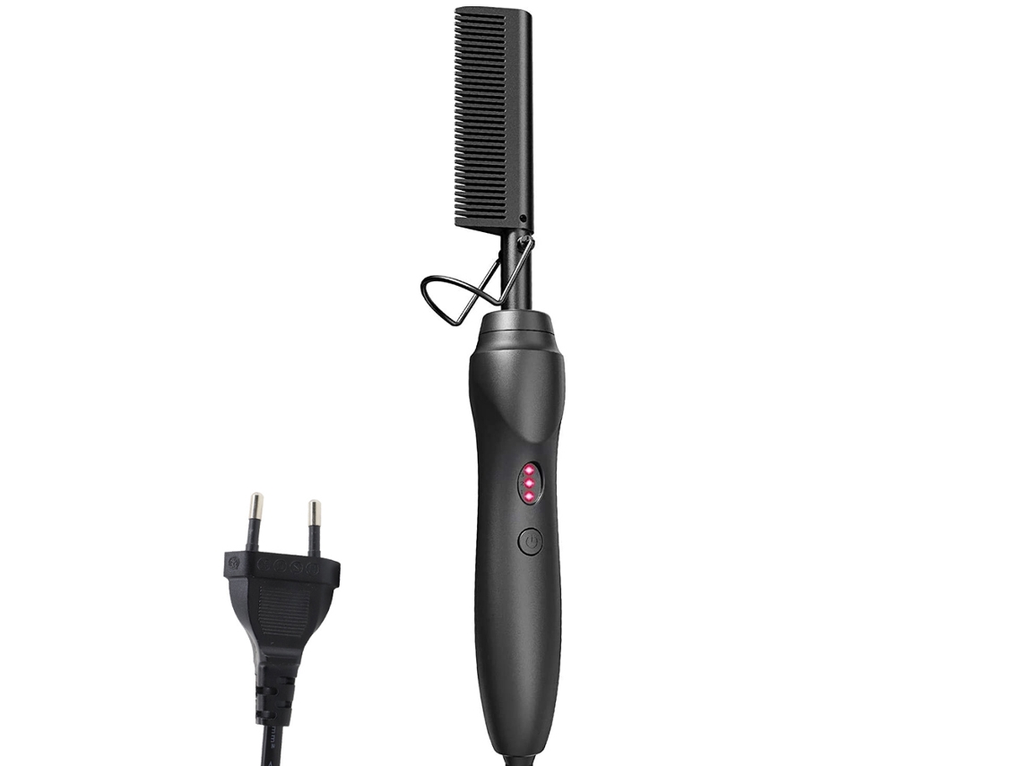 Cepillo alisador eléctrico, seguro para cabello húmedo y seco
