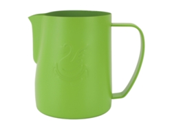 Jarra para espumar leche de acero inoxidable 304 verde de 600 ml para café y capuchino