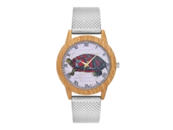 Reloj Unisex De Cuarzo Con Correa De Malla Plata T17-f1