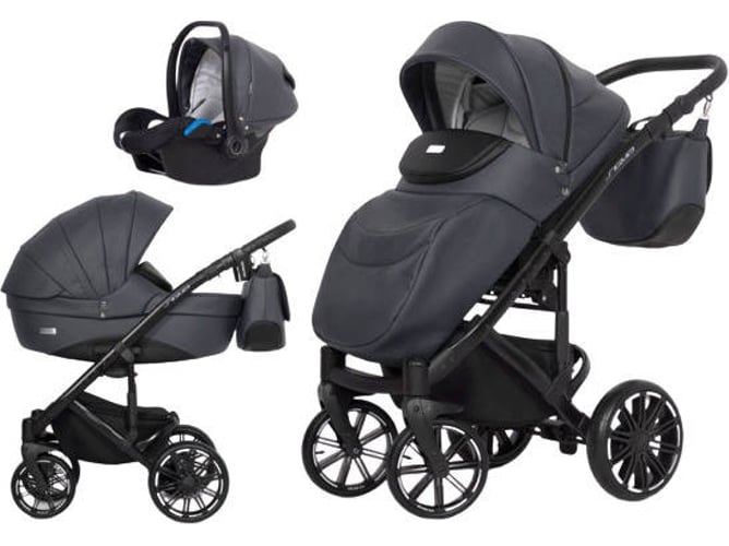 Carrito de Bebé Individual RIKO Sigma + Kite Isofix Ready Antracita