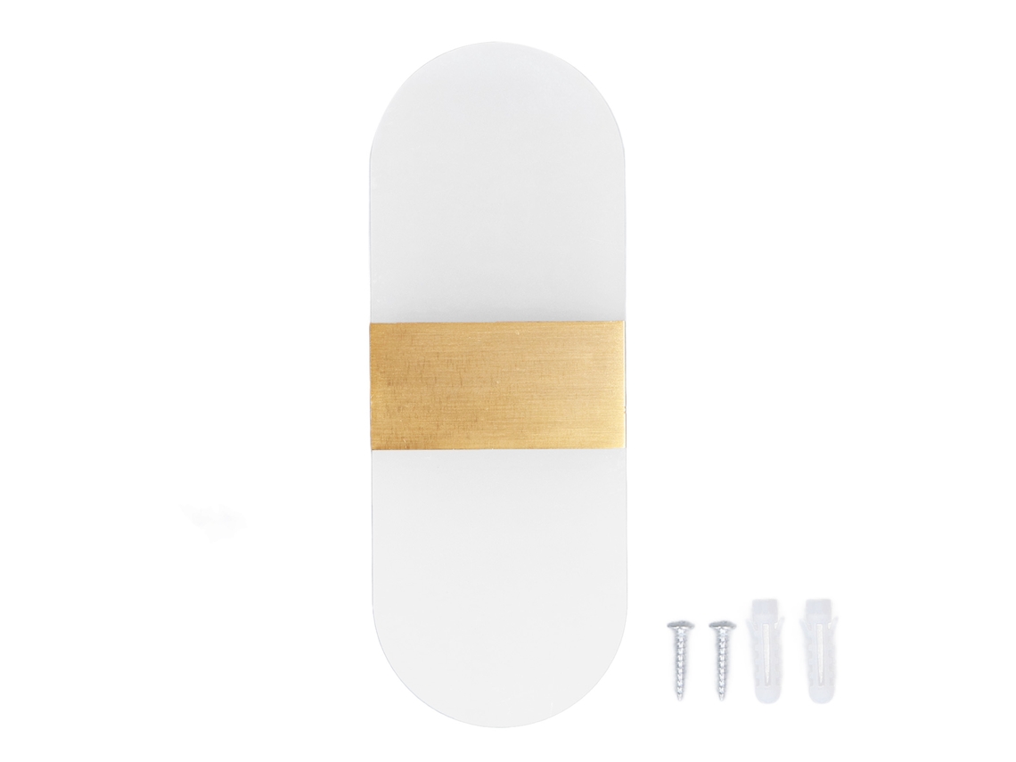 Rebe-lámpara De Pared Led Acrílico 360° Arriba/abajo 6w Caliente Moderna Para Pasillo Dormitorio Restaurante 90‑265v Oro