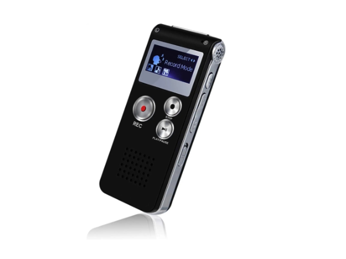 Grabadora de voz digital para conferencias, reuniones y entrevistas. Mini dictáfono portátil de 16 GB con reproducción de MP3, USB y Yizhood (gris).