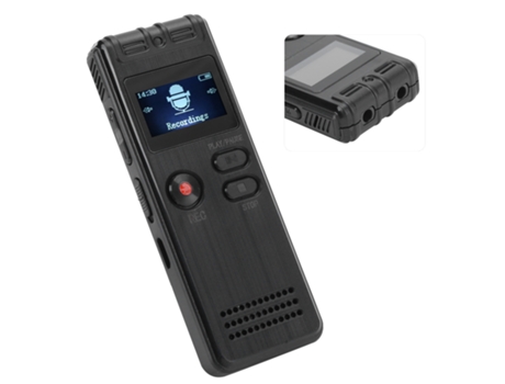 Grabadora de Voz Digital de 8 GB CHRONUS SK6 Compatible con Tarjeta de Memoria Externa Negro