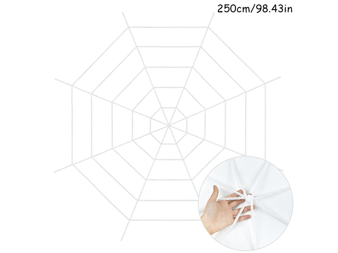 Telaraña gigante blanca de 250 cm B04, decoración de Halloween, hogar, jardín, bar, fiesta, Viewleaf