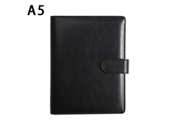 (negro A5) Lujosa Cubierta De Cuaderno De Cuero Retro A5 Con Clip Para Bolígrafo