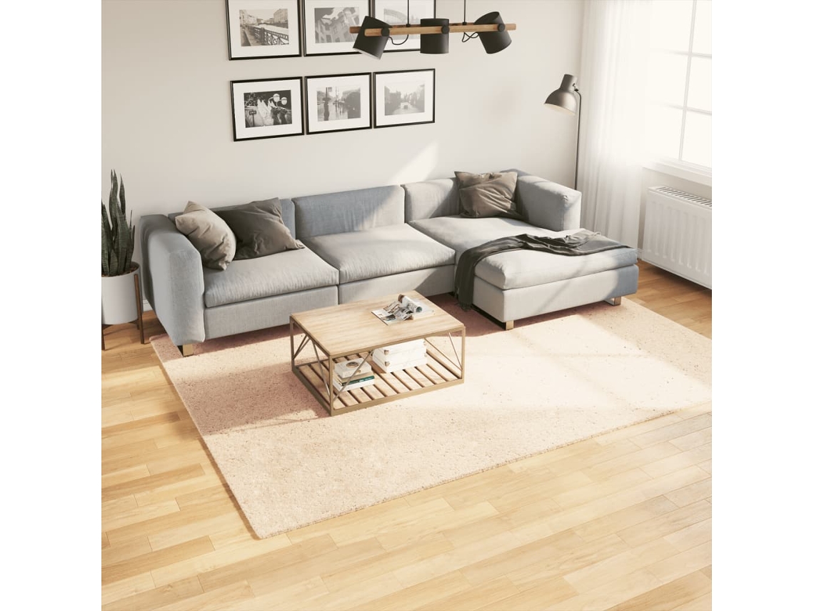 Alfombra De Pelo Corto Suave Lavable Huarte Beige 200x280 Cm