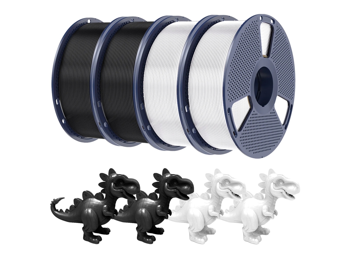 Filamento de impresión 3D, 4 kg en total, PLA biodegradable, PLA seda 2bk 2wt OEM