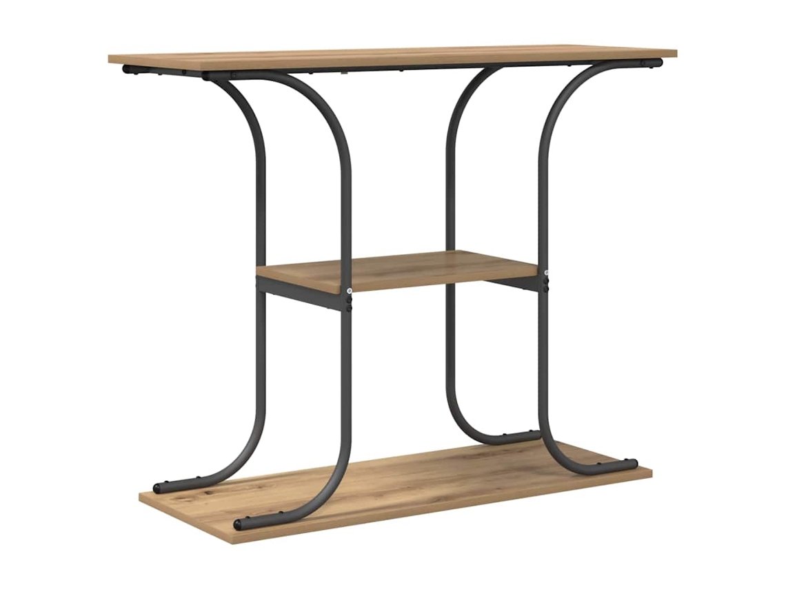 Mesa consola | Aparador con estante, roble artesanal, 101 x 35 x 80,5 cm