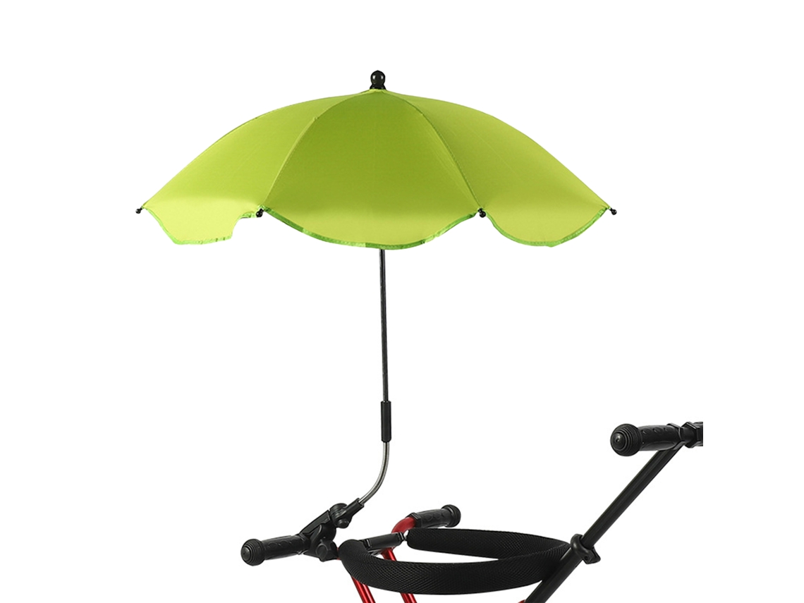 Sombrilla Portátil Con Clip Ajustable De 360°, Upf 50+, Para Sillas De Playa, Verde, 66 Cm