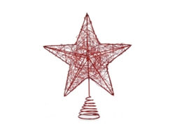 Estrela de Navidad Vermelho Aço Plástico 20 X 5 X 24,5 cm