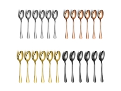 Juego de cucharas de mesa Rebe, 12 piezas, acero inoxidable de alta calidad, duraderas, aptas para lavavajillas, para el hogar y restaurantes (negro)