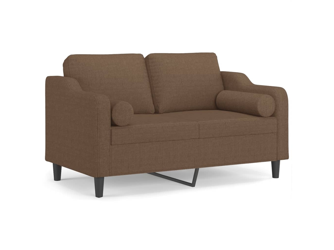 Maison Exclusive - Sofá De 2 Plazas Con Cojines Tela Marrón 120 Cm