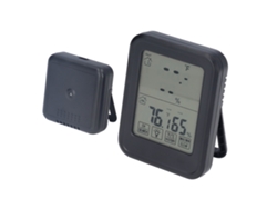 Termómetro Higrómetro Digital Impermeable Con Sensor Táctil Para Uso En Interiores Y Exteriores - Negro
