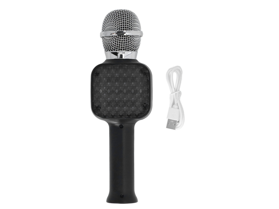 Micrófono de karaoke Bluetooth portátil profesional para niños, niñas y adultos - Negro