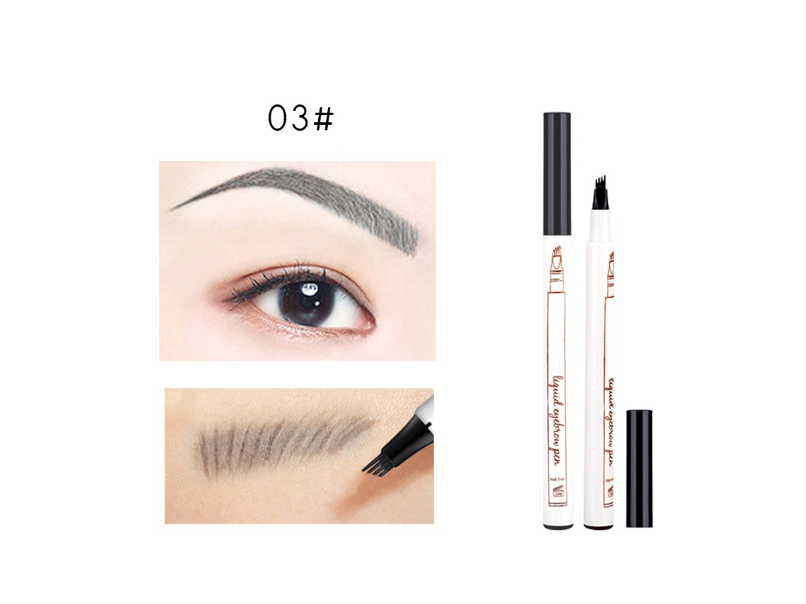Lápiz Líquido Para Cejas De Larga Duración Con Forma De Cuatro Puntas Y Textura Natural.