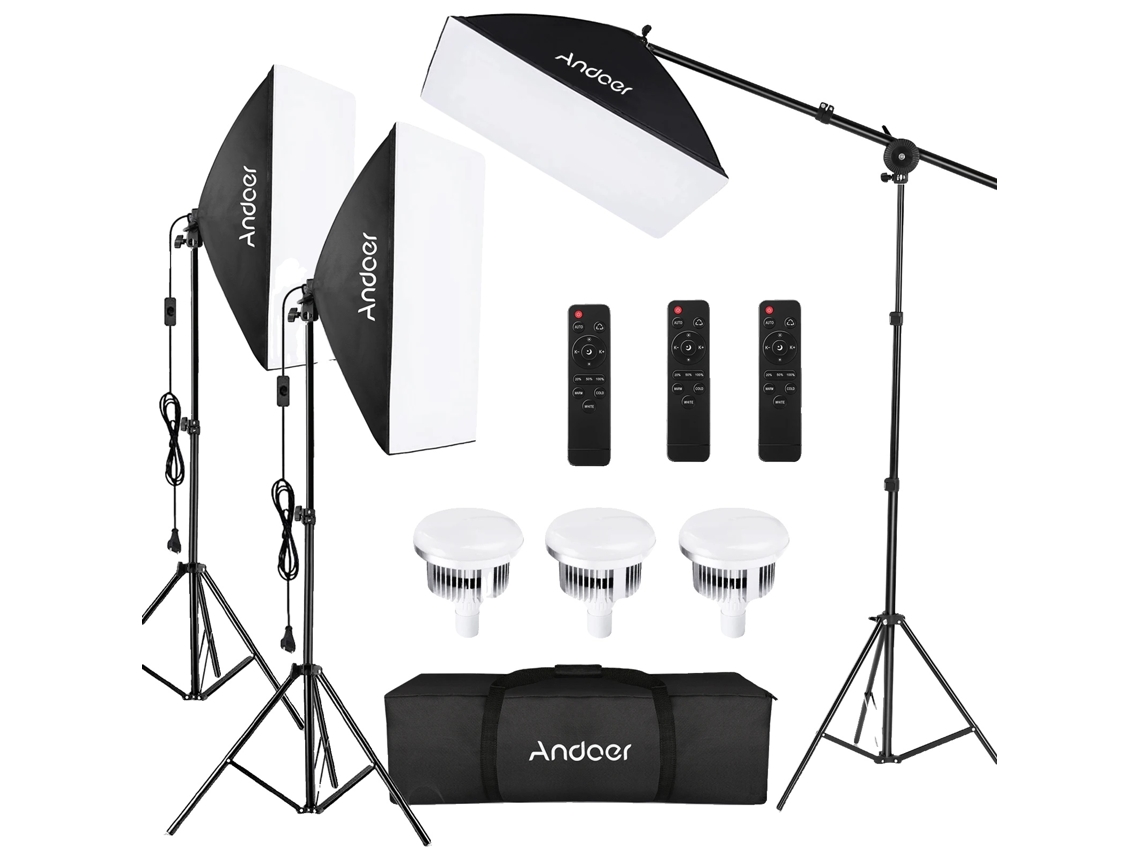 Kit de iluminación para estudio fotográfico, temperatura bicolor de 2800 K a 5700 K, brillo ajustable 1100 OEM