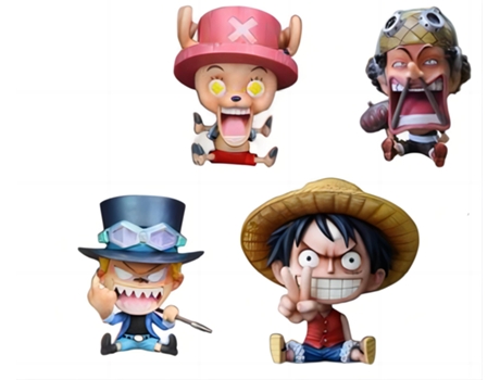 EZII Figura Anime one pease Usopp Sauron Lufei Chopper 11 BROWN 4 IN 1 multicolor crianças presente brinquedo bonito