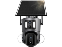 Cámara De Seguridad Exterior 4g Solar Con Doble Pantalla 2k Y 4mp Ptz