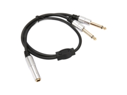 Cable Divisor De 6,35 Mm Hembra A Dos Machos, Chapado En Oro, Conector Estéreo, Cable De 0,5 M (1,6 Pies).