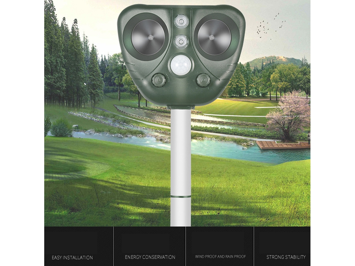Repelente Solar Ultrasónico Impermeable Para Plagas, Ideal Para Jardines Y Granjas, Con Luz Intermitente.