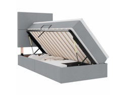 Syfax™ Cama De Almacenamiento Led Con Colchón Gris Claro 90 X 200 Cm