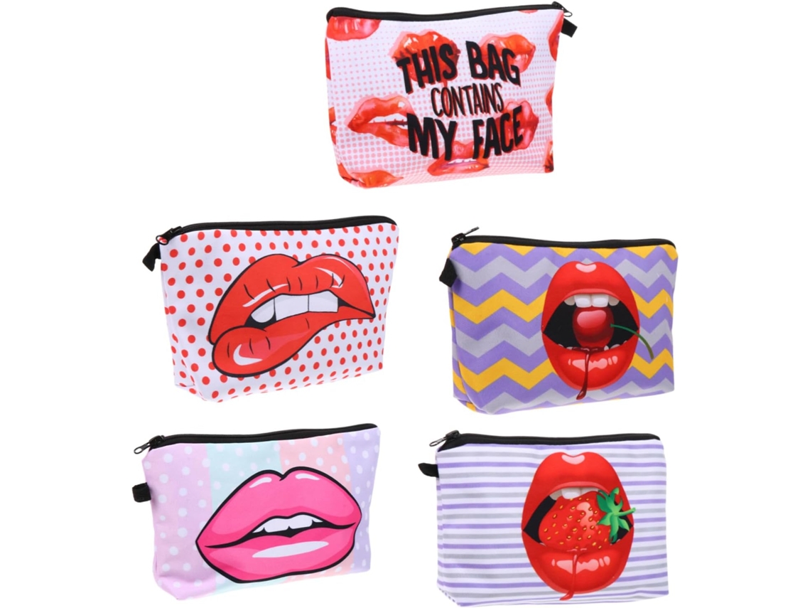 Set De 5 Neceseres Estampados Con Organizador De Cosméticos Elegante Y Práctico.