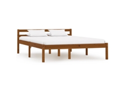 Estructura Cama Sin Colchón Madera Pino Marrón Miel 120x200 Cm