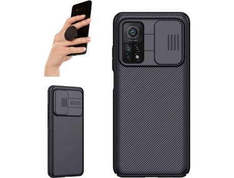 Carcasa y Popsocket Xiaomi Mi 10T Pro Camshield Nillkin Negro