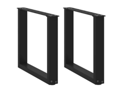 Patas De Mesa De Centro Forma U 2uds Acero Negro 50x(42-43) Cm