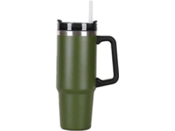 Botella De Agua De Acero Inoxidable Con Tapa Y Pajita, 887 Ml (30 Oz) - A Prueba De Fugas. Apta Para Bebidas.