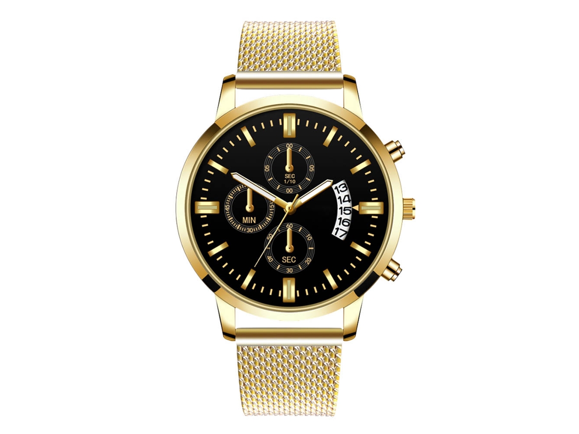 Reloj De Pulsera Unisex Informal Zhoulianfa De Acero Inoxidable Con Correa De Malla Y Estampado Animal (dorado)