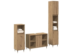 Juego de muebles de baño de 3 piezas de roble hechos a mano