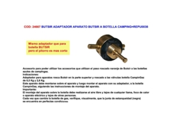 Butsir adaptador aparato butsir a botella camping repu0038