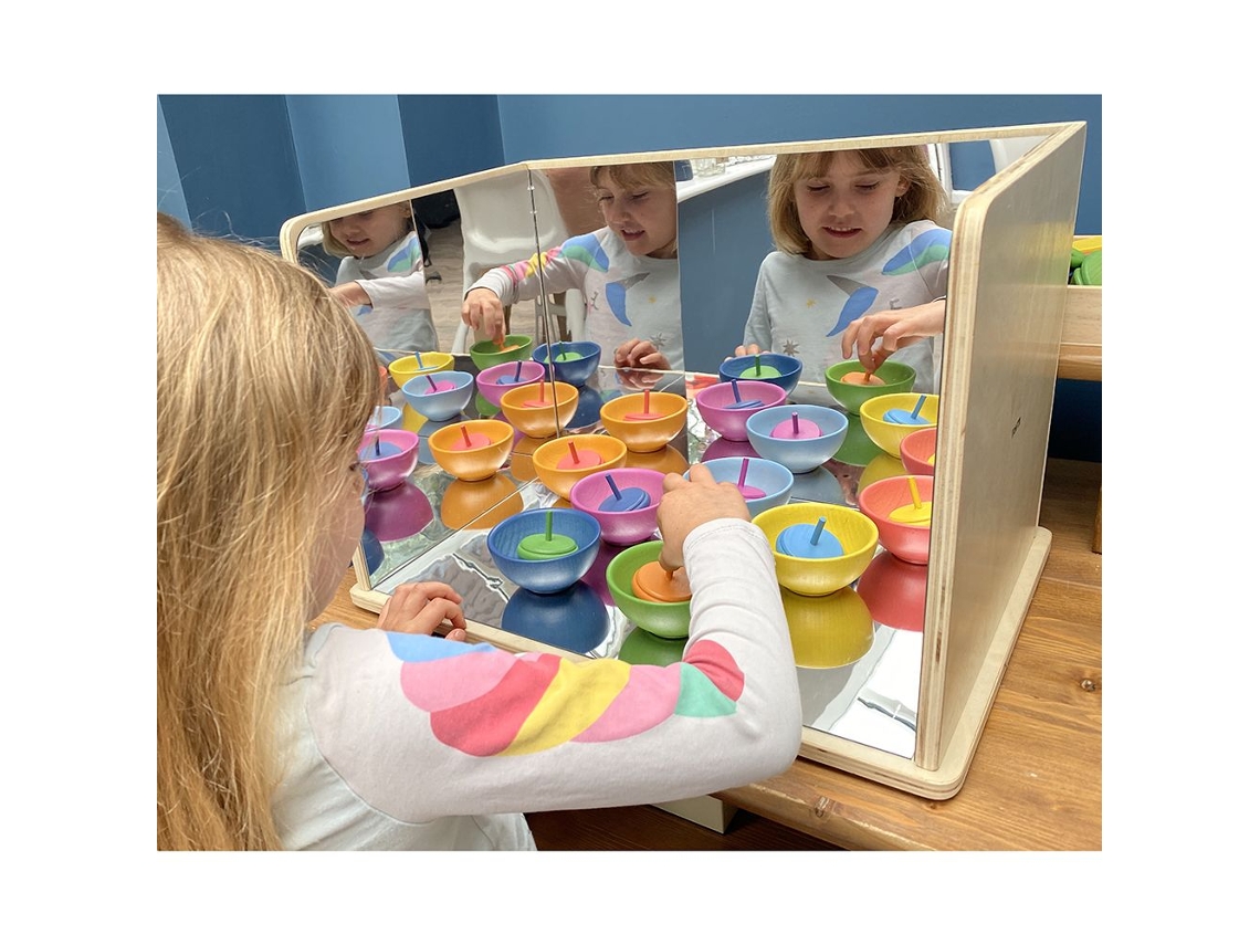 Espejo de madera Tickit, juguete educativo, espejo de exploración