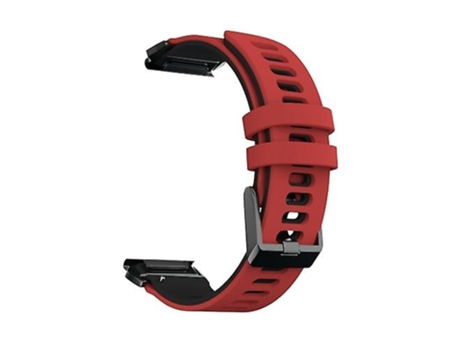 Pulsera Correa De Reloj De Liberación Rápida De Silicona De Dos Colores para Garmin Fenix 7x Rojo Negro VENISYMLIS
