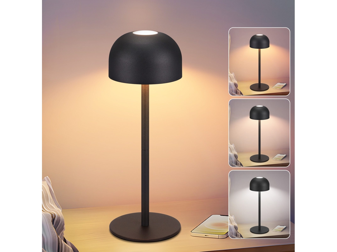Lámpara de mesa LED inalámbrica, táctil y regulable, con 3 temperaturas de color, USB, Nettlife