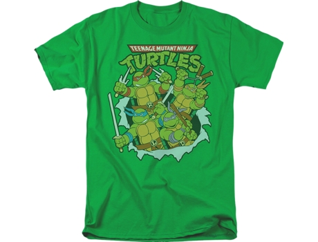 Camisetas Unisex DEEPSTONE Vintage Green Group Photo Teenage Mutant Ninja Turtles Kelly verde (M)