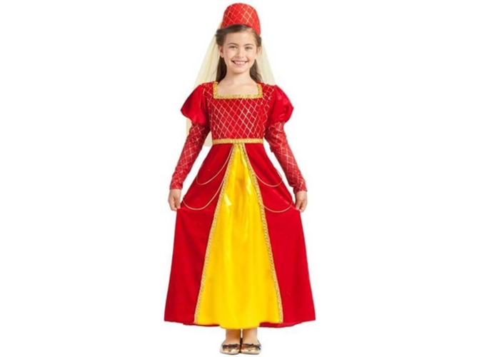 Disfraz de Niña DISFRAZZES Princesa Medieval Roja (Talla: 7 a 9 años)