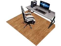 Tapete Cadeira Protetor Piso Escritório Antiderrapante 90 X 140 Cm Madeira Gamer,