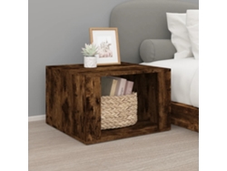 Mesa de Cabeceira LOVELY HOME Mesinha 57X55X36 Cm Derivados Madeira Carvalho Fumado