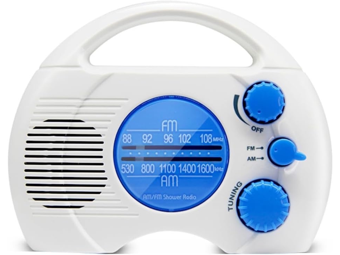 Nueva mini radio AM/FM impermeable para ducha con 4 niveles de volumen y ranura para tarjeta. SFUSHOS
