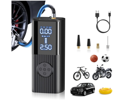 Compresor de Aire Portátil para Inflar Neumáticos Bomba de Aire Portátil de 8000 Mah Y 180 Psi para Neumáticos de Automóvil Pantalla Lcd de Presión...