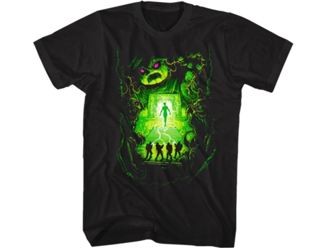 Camiseta Unisexo DEEPSTONE Dan Mumford Poster Ghostbusters Negro (XXL)
