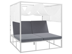 Cama de exterior BELIANI Pallanza de Aluminio Blanco 195x196x196