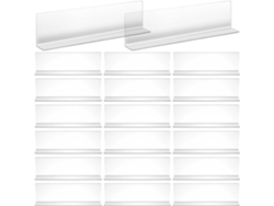 Juego 20 Separadores Estantes Plástico Resistentes Ajustables Largo Ancho Almacenamiento Productos Armarios