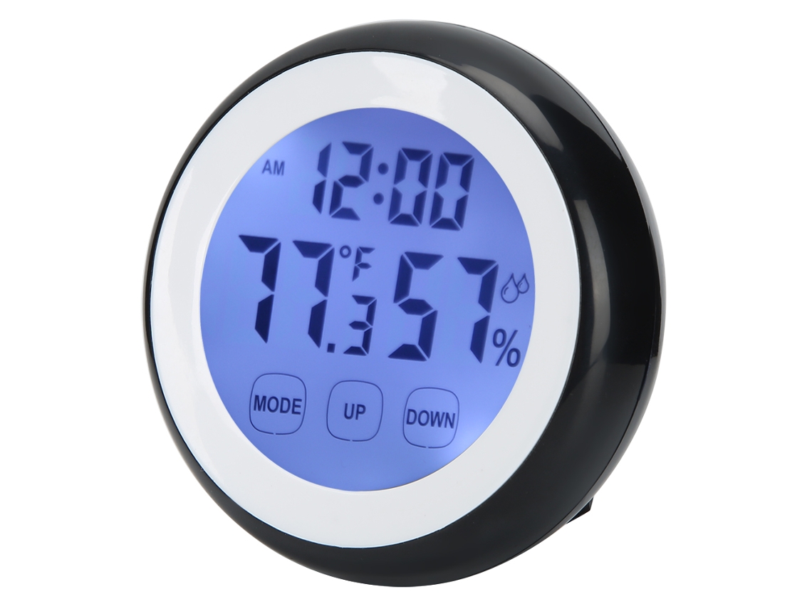 2026-reloj Despertador Electrónico Digital De Toque Para Hogar Con Forma Redonda Y Pantalla De Temperatura Y Humedad
