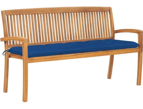 Banco de exterior VIDAXL Azul Teca (159x57.5x90 cm)